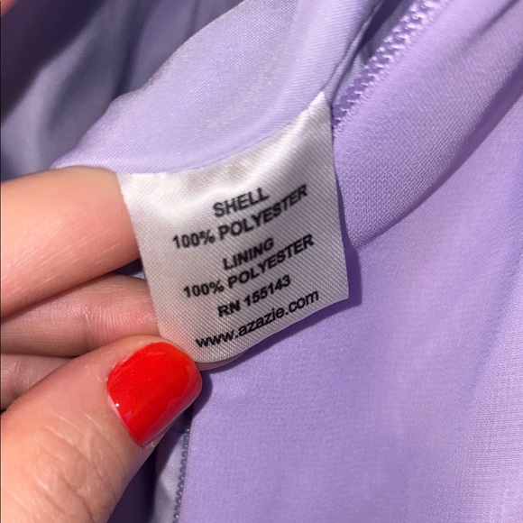 Azazie Lilac Sleeveless V-Neck Gown - Picture 4 of 10
